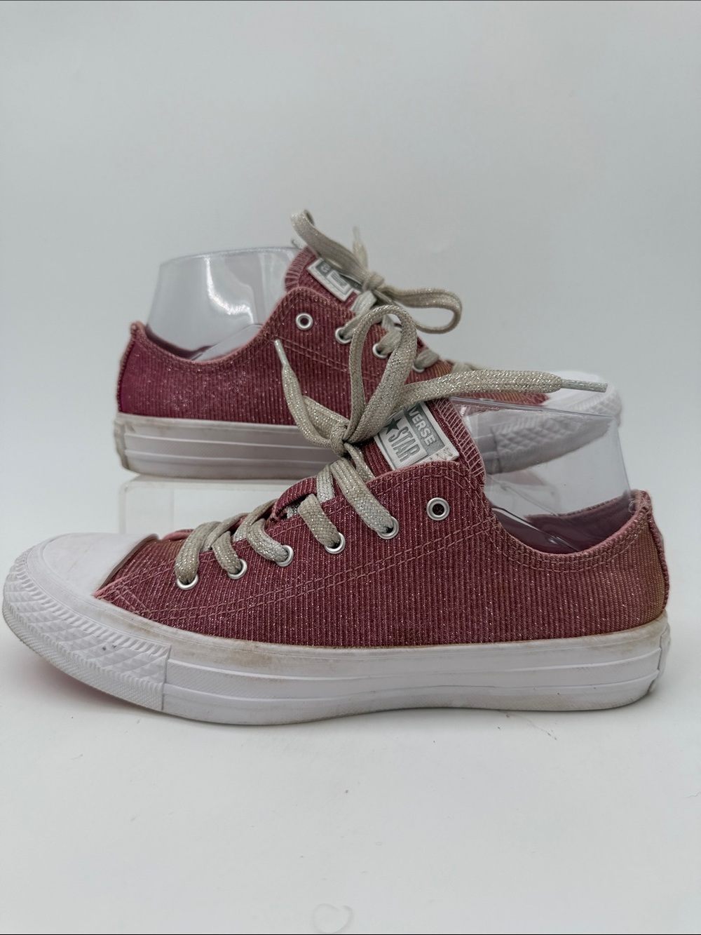 Converse Chuck Taylor All Star "Pink Sparkle" Women's Size 6.5 Low Lace Up Shoes